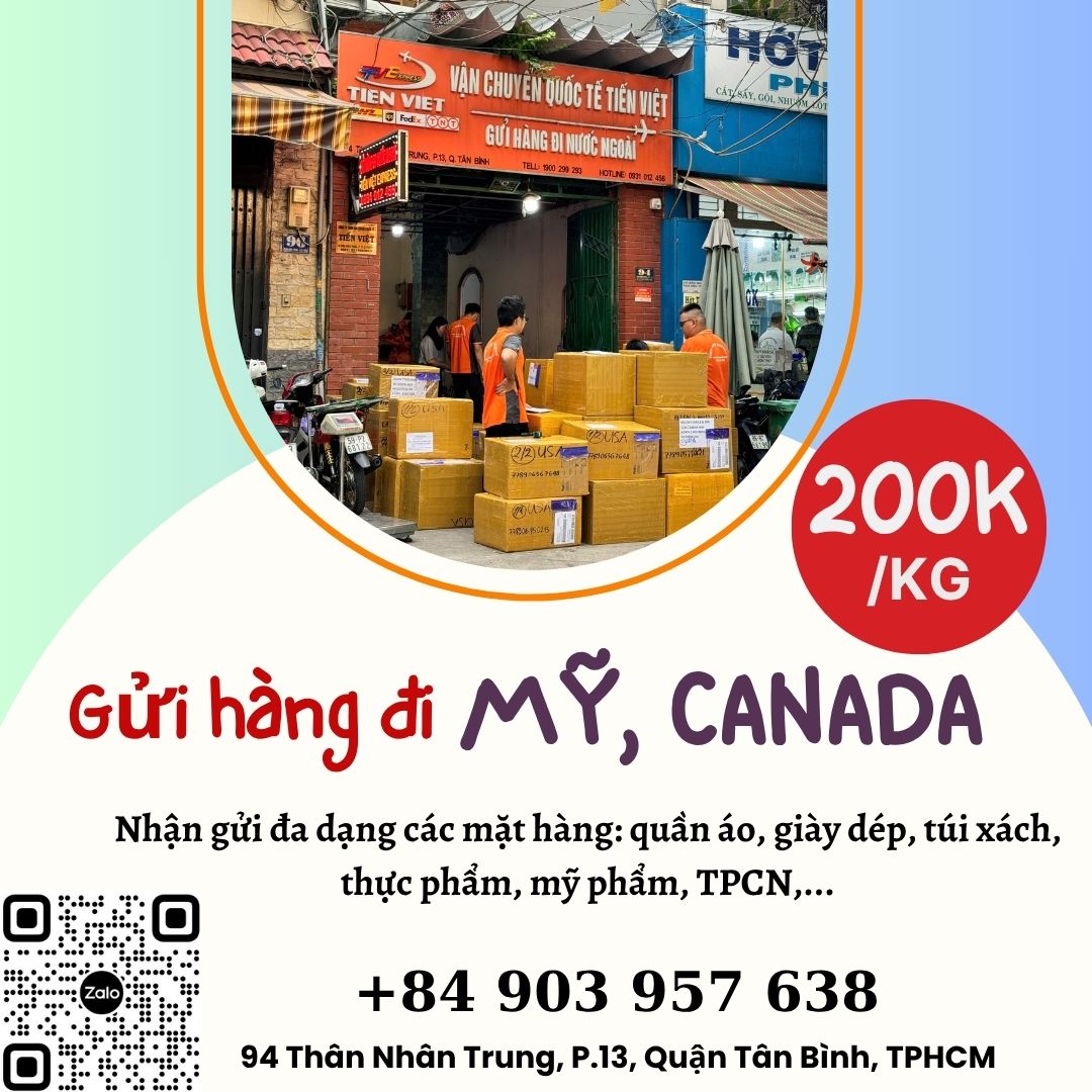 Gửi hàng đi USA, Canada - Tiến Việt Express